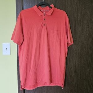 Peter Millar Men's Seaside Wash Solid Color Orange Polo Size Large Preppy Golf
